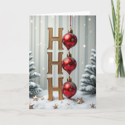 Ho Ho Ho Kerstkaart Kaart (Voorkant)