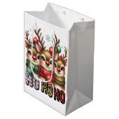 Ho Ho Ho Kerstkaart Medium Cadeauzakje (Voorkant Gekanteld)