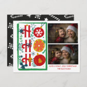 Ho Ho Ho Kerstkaarten | Foto Vakantie  Feestdagenkaart (Voorkant / Achterkant)