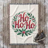 Ho Ho Ho Kerstkrans Typografie Ontwerp Deken