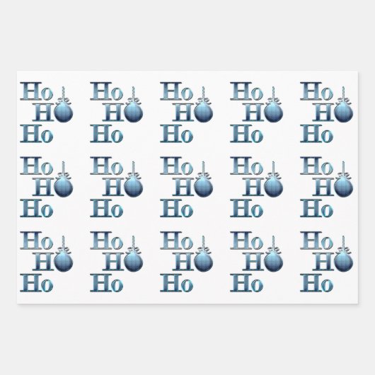 Ho! Ho! Ho! kerstkunst Inpakpapier Vel (Voorkant)