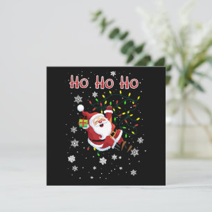 Ho Ho Ho Kerstlichtjes Xmas Grappige Kerstman  Feestdagenkaart