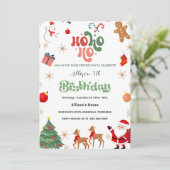 Ho Ho Ho Kerstman 3e verjaardagsfeest Kaart (Staand voorkant)
