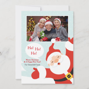 Ho Ho Ho Kerstman Foto Wenskaart Feestdagenkaart