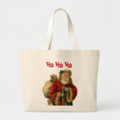 Ho Ho Ho  kerstman Grote Tote Bag (Voorkant)