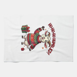 Ho Ho Ho Kerstman Hoed Kerstmis Kerstgeit Theedoek