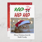 Ho Ho Ho Kerstman Kerst foto script Feestdagenkaart (Voorkant / Achterkant)