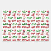Ho Ho Ho Kerstman Kerstmis rood groen schrift Inpakpapier Vel (Voorkant)