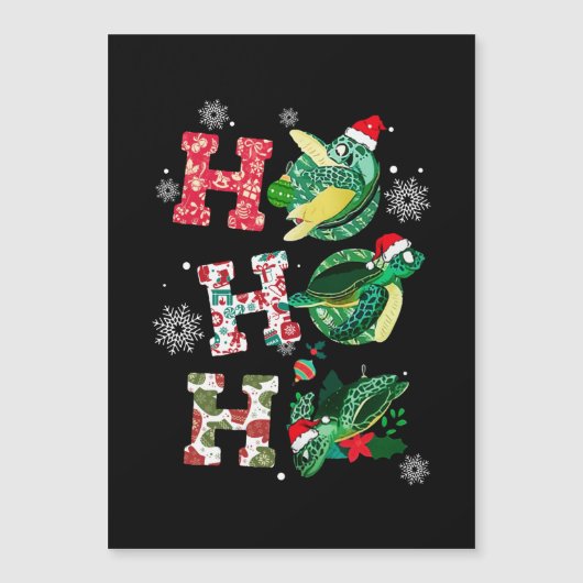 Ho Ho Ho Kerstman Schildpadden Kerstboomversiering (Voorkant)