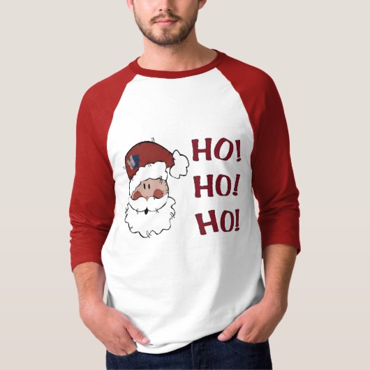 HO! HO! HO! kerstman T-shirt (Voorkant)