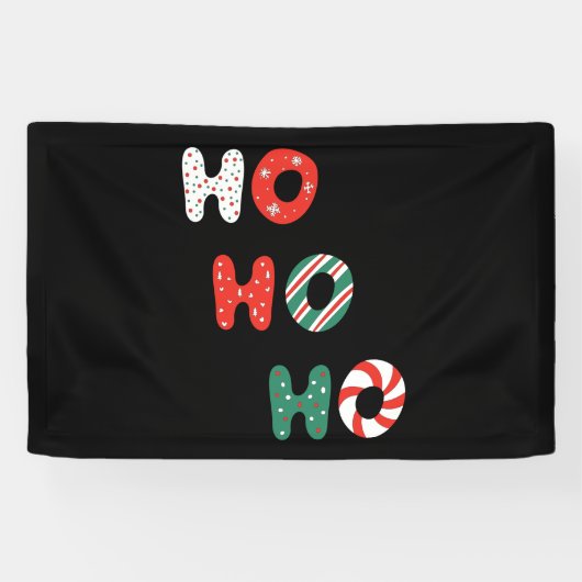Ho Ho Ho Kerstmis 2,5x4 Vinylbanner Spandoek (Horizontaal)