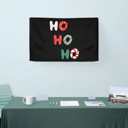 Ho Ho Ho Kerstmis 2,5x4 Vinylbanner Spandoek (Beurs)