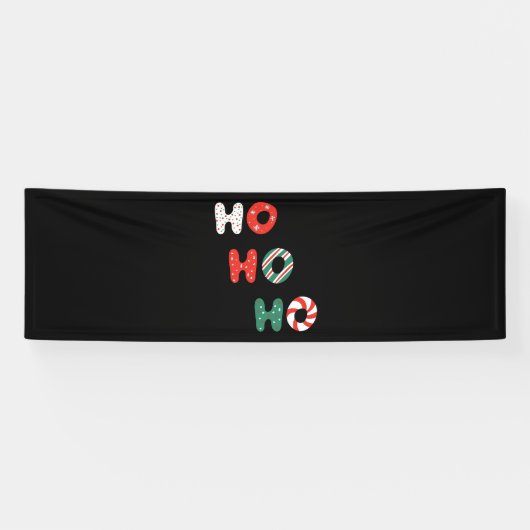 Ho Ho Ho Kerstmis 2.5x8 Vinyl Banner (Horizontaal)