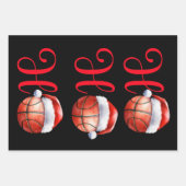 Ho Ho Ho Kerstmis Basketbal Inpakpapier Vel (Voorkant 3)