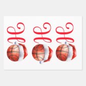 Ho Ho Ho Kerstmis Basketbal Inpakpapier Vel (Voorkant 2)