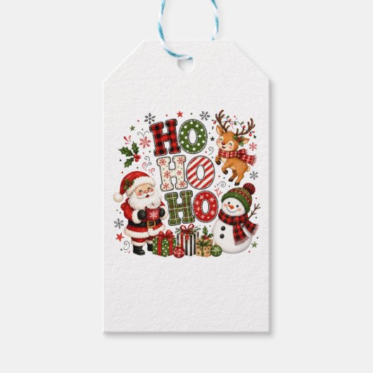Ho Ho Ho Kerstmis Cadeaulabel (Voorkant)