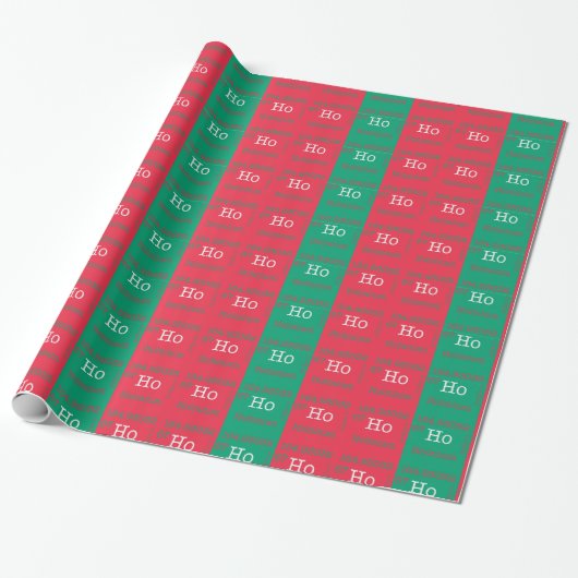 Ho Ho Ho Kerstmis Element Wrapppapier Cadeaupapier (Uitgerold)