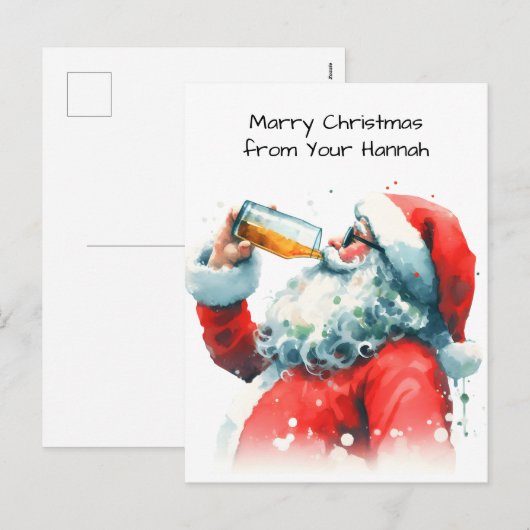 HO HO HO Kerstmis Feestdagenkaart (Voorkant / Achterkant)