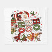 Ho Ho Ho Kerstmis Fleece Deken (Voorkant (Horizontaal))