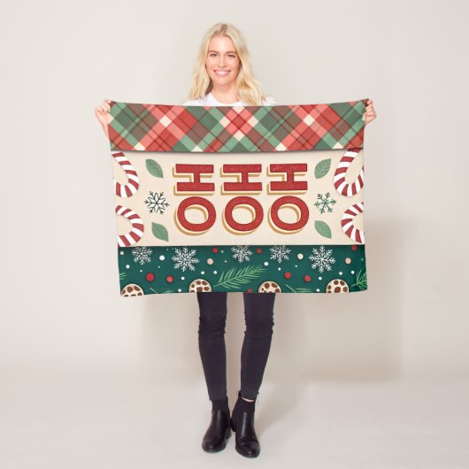 Ho Ho Ho Kerstmis Fleece Deken (In situ)