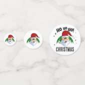Ho Ho Ho Kerstmis Grappige Kerstman Gezicht Groen  Confetti (Voorkanten)