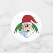 Ho Ho Ho Kerstmis Grappige Kerstman Gezicht Groen  Confetti (Kleine voorkant)