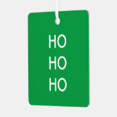 Ho Ho Ho | Kerstmis, heldergroen eenvoudig Metalen Ornament (Voorkant links)