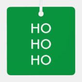 Ho Ho Ho | Kerstmis, heldergroen eenvoudig Metalen Ornament (Voorkant)