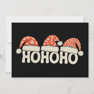 Ho Ho Ho Kerstmis Kerstman Hoed Xmas Vakantie Seiz Feestdagenkaart