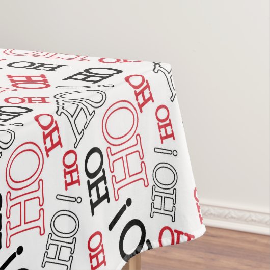 Ho Ho Ho Kerstmis Modern Typografische Patroon Tafelkleed (Voorbeeld)