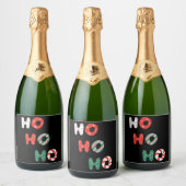 Ho Ho Ho Kerstmis Mousserende Wijn Label Sparkling Wijnetiket (Flessen)