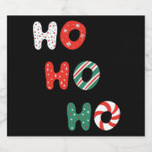 Ho Ho Ho Kerstmis Mousserende Wijn Label Sparkling Wijnetiket (Enkel label)