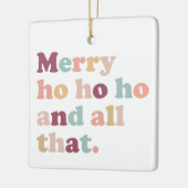 Ho Ho Ho Kerstmis | Retro vakantiefoto Keramisch Ornament (Links)