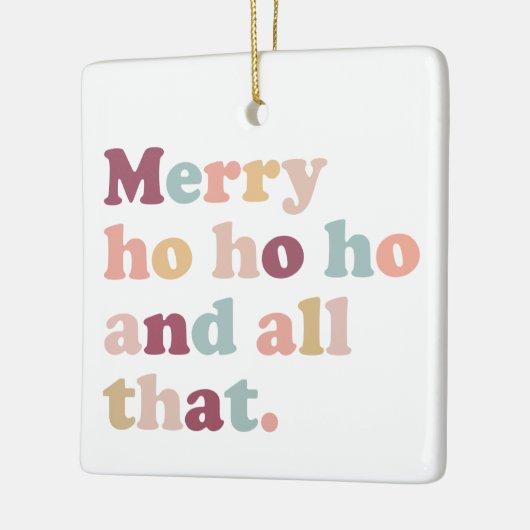 Ho Ho Ho Kerstmis | Retro vakantiefoto Keramisch Ornament (Links)