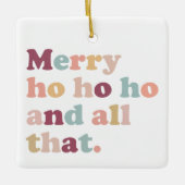 Ho Ho Ho Kerstmis | Retro vakantiefoto Keramisch Ornament (Voorkant)