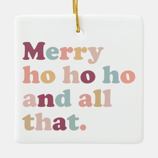 Ho Ho Ho Kerstmis | Retro vakantiefoto Keramisch Ornament (Voorkant)