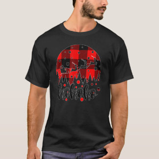 Ho Ho Ho Kerstmis Rode Buffel Plaid Bijpassende Fa T-shirt