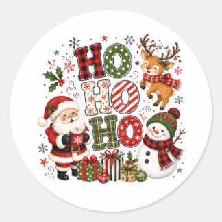 Ho Ho Ho Kerstmis Ronde Sticker