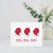 Ho Ho Ho Kerstmis Rood kerstfeest Holiday Feestdagenkaart (Staand voorkant)