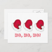 Ho Ho Ho Kerstmis Rood kerstfeest Holiday Feestdagenkaart (Voorkant / Achterkant)