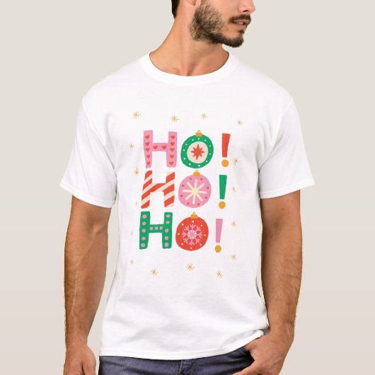 Ho-ho-ho Kerstmis T-shirt (Voorkant)