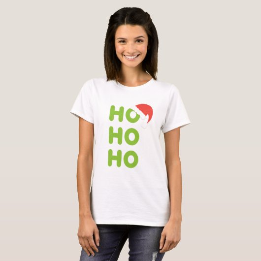 Ho Ho Ho Kerstmis T-Shirt Typografie Santa Pet (Voorkant volledig)