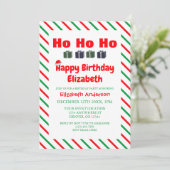 Ho Ho Ho Kerstmis Verjaardag Kaart (Staand voorkant)