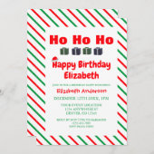 Ho Ho Ho Kerstmis Verjaardag Kaart (Voorkant / Achterkant)