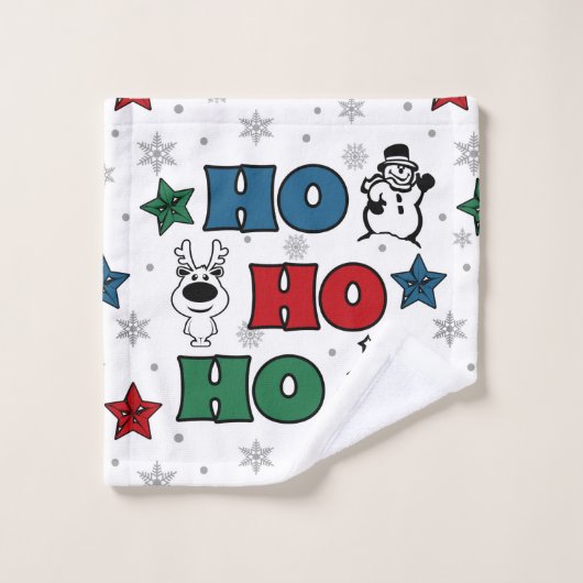 Ho-Ho-Ho-Kerstontwerp Bad Handdoek (Wasdoekje)