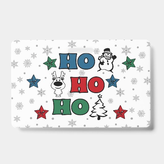 Ho-Ho-Ho Kerstontwerp Badge (Voorzijde)