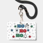 Ho-Ho-Ho Kerstontwerp Badge (Achterkant met lanyard)