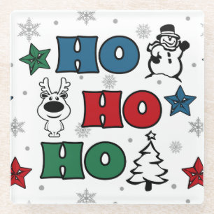Ho-Ho-Ho-Kerstontwerp Glazen Onderzetter