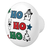 Ho-Ho-Ho-Kerstontwerp Keramische Knop (Rechts)