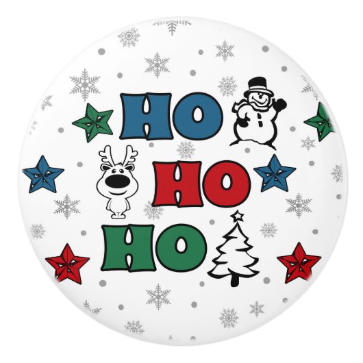 Ho-Ho-Ho-Kerstontwerp Keramische Knop (Voorkant)